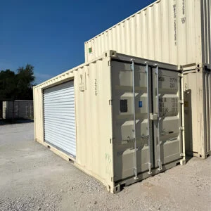 20ft One-Trip Shipping Container with 10ft Roll-Up Door – Like-New Wide-Access Storage