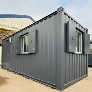 21ft x 8ft Refurbished Portable Office & Canteen Cabin – Anti-Vandal Site Building
